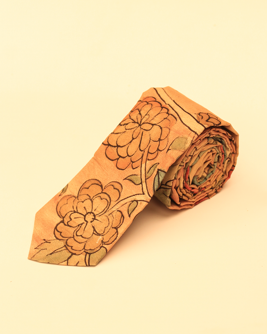 Handpainted Kalamkari Tie