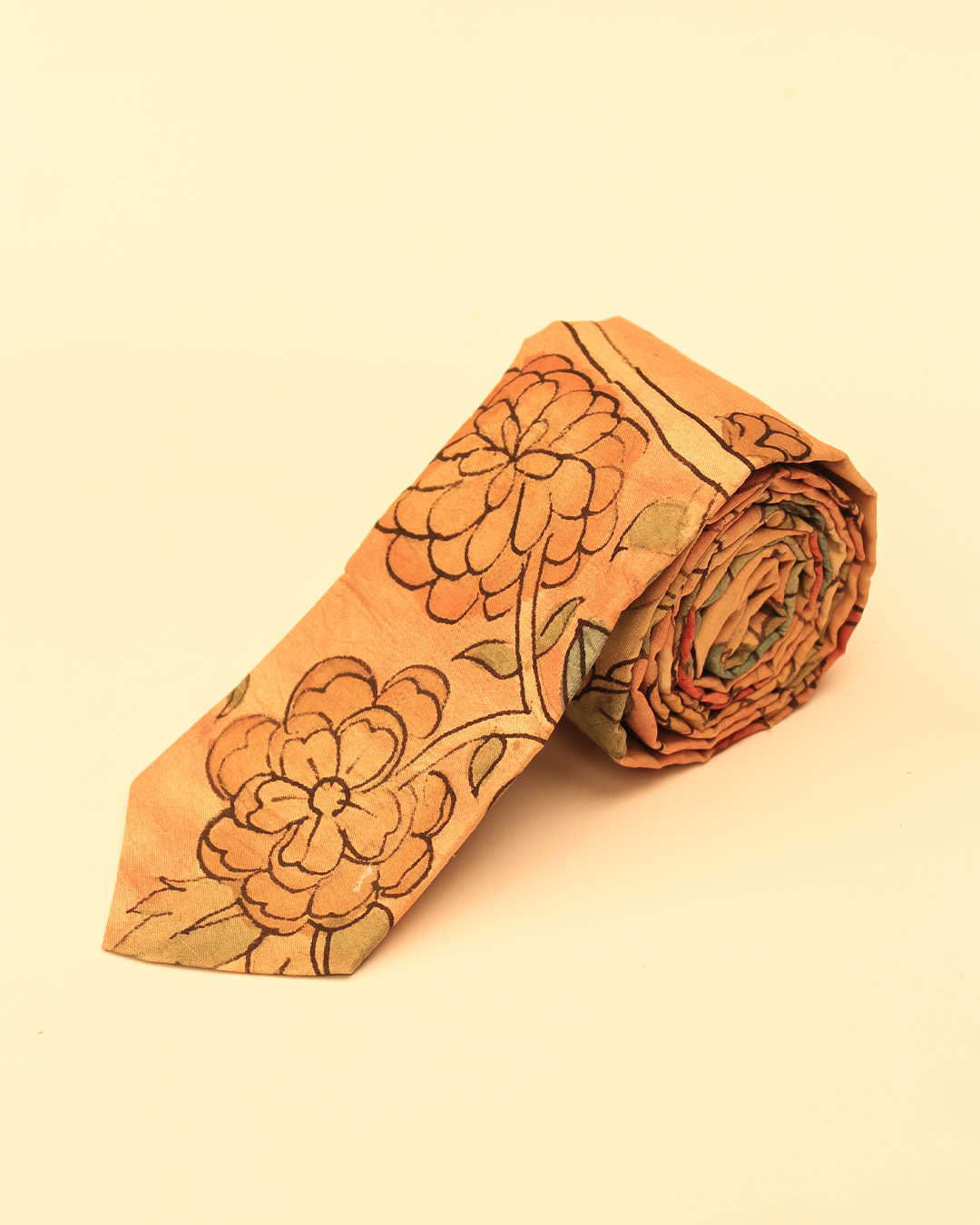 Handpainted Kalamkari Tie