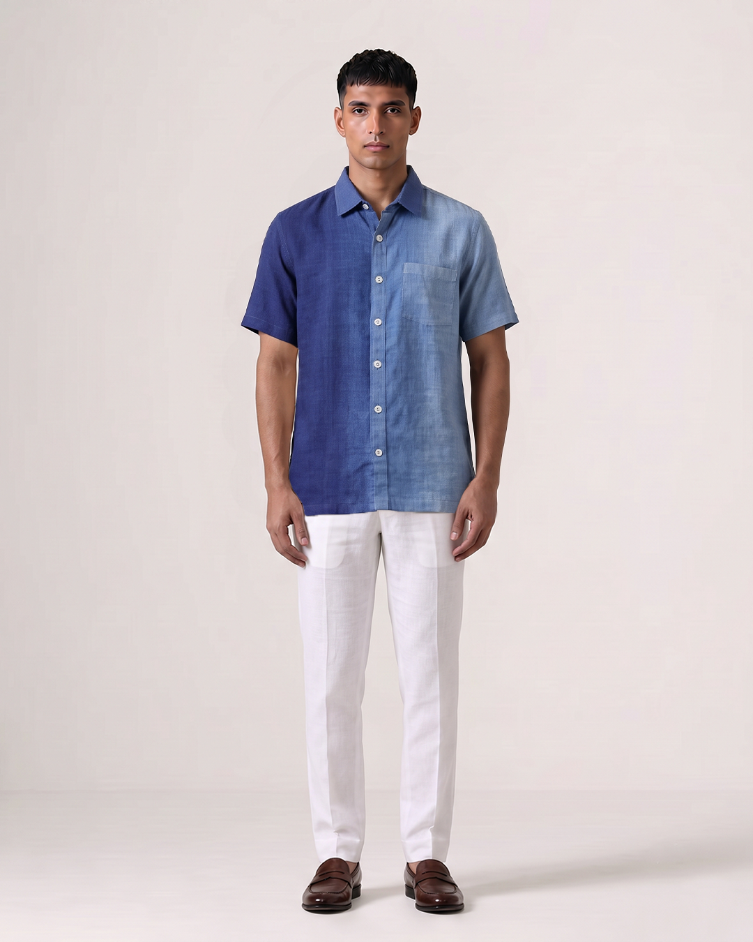 Neel Akaar - Handspun Charkha Khadi Shirt in Natural Indigo