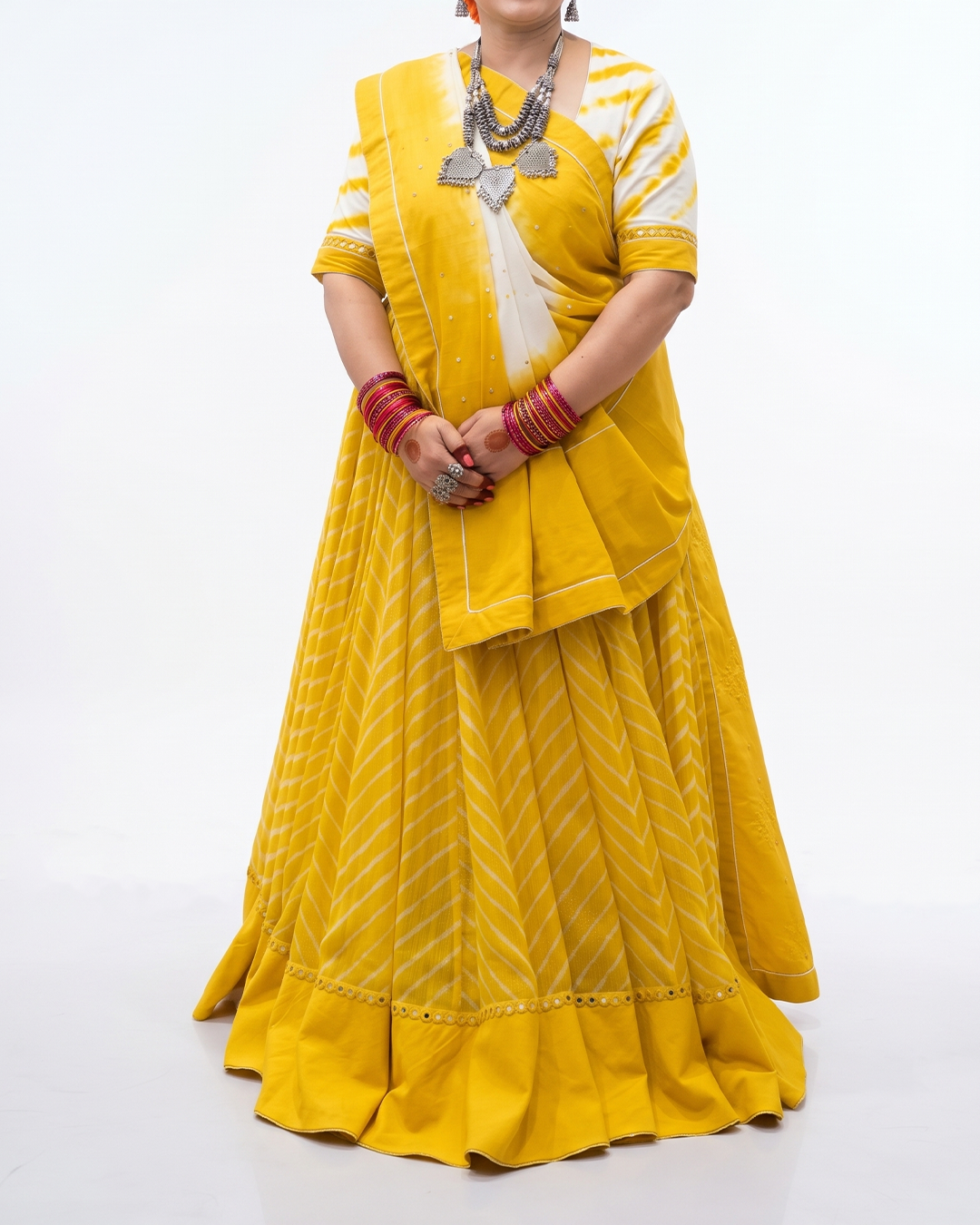 Handwoven Kota Leheriya Lehenga