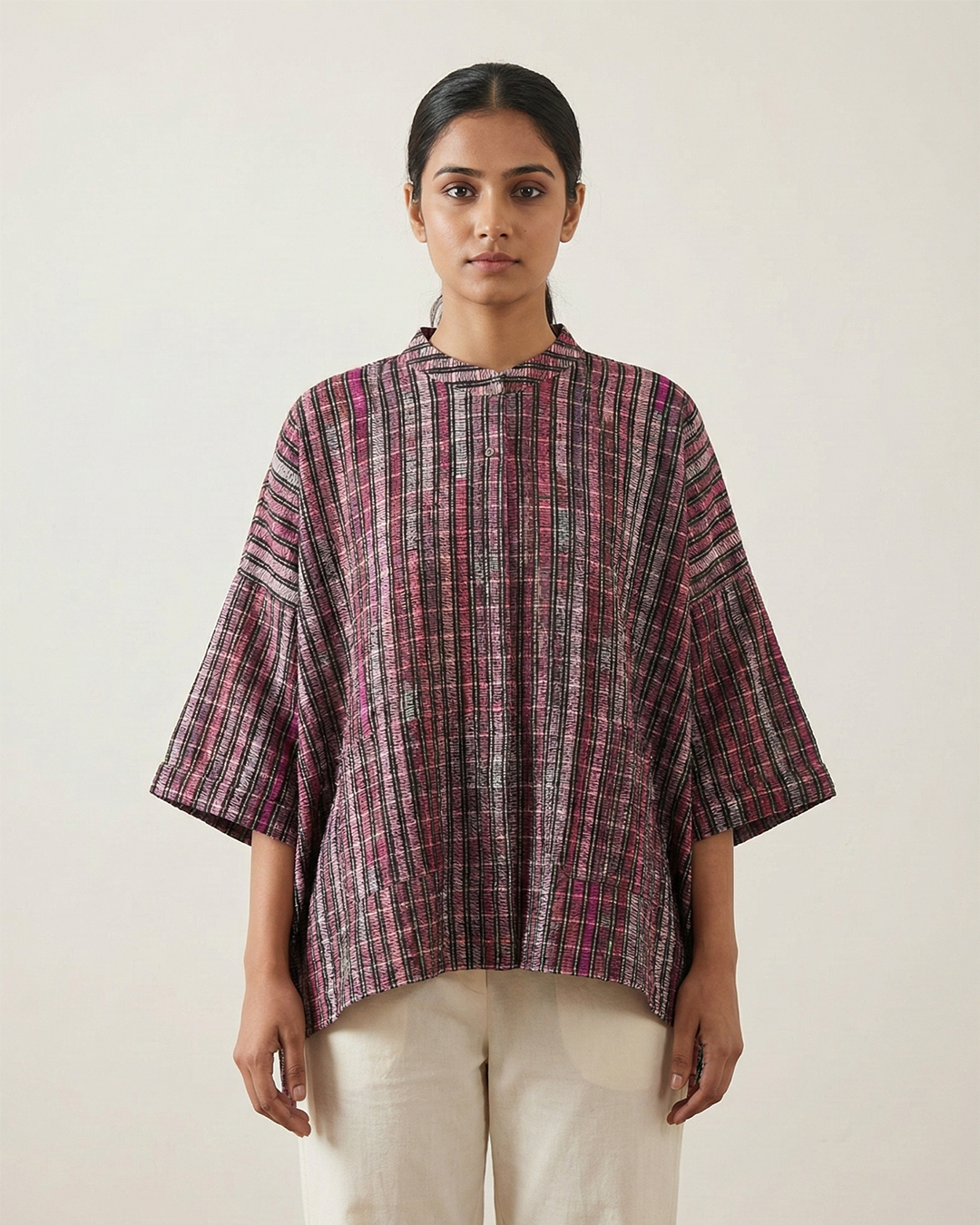 Pink Handwoven Kaftan