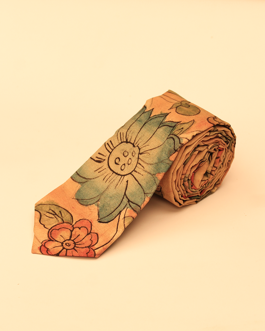 Handpainted Kalamkari Tie