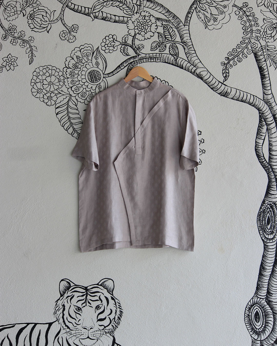 Silver Handwoven Khadi Shirt