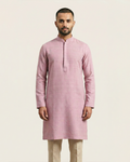 Pink Handwoven Matka Silk Kurta