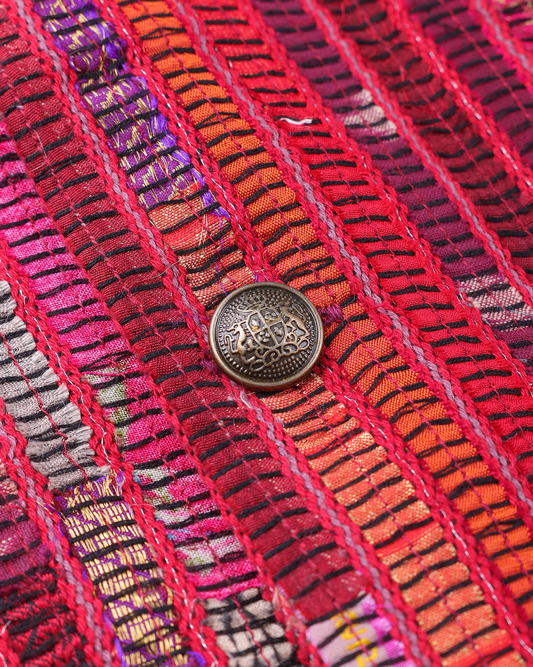 Gaurang Men × Paiwand Multi-Weave Bandhgala - Red