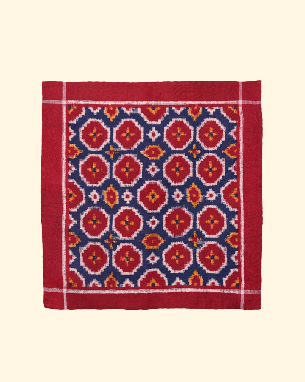 Red Handwoven Patan Patola Pocket Square