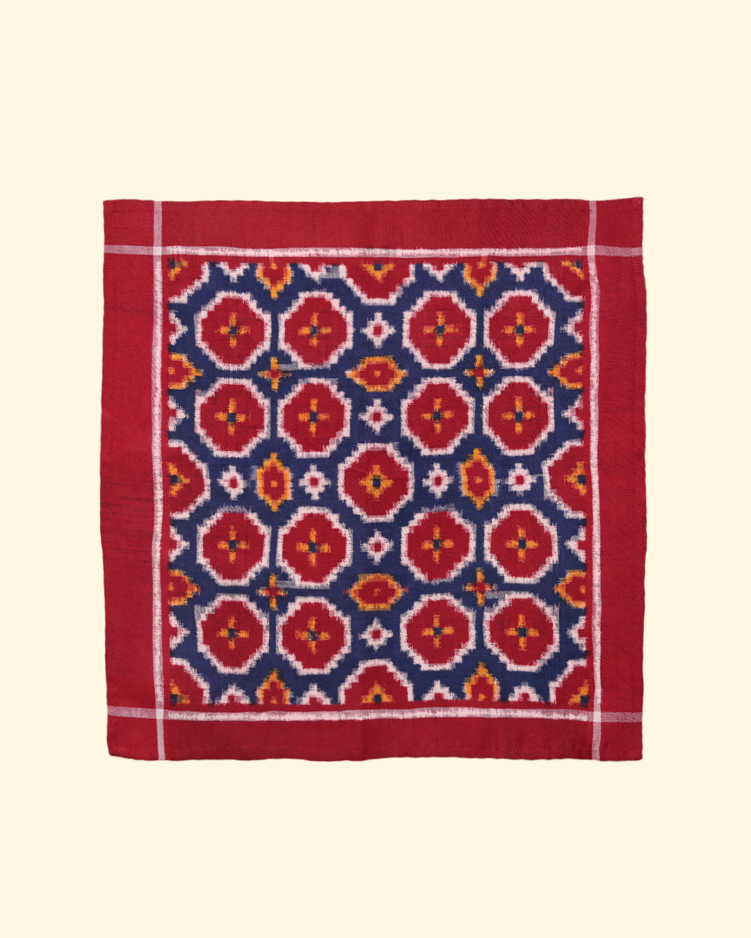 Red Handwoven Patan Patola Pocket Square