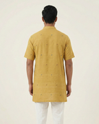 Yellow Handwoven Khadi Short Kurta