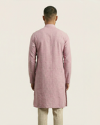 Pink Handwoven Matka Silk Kurta