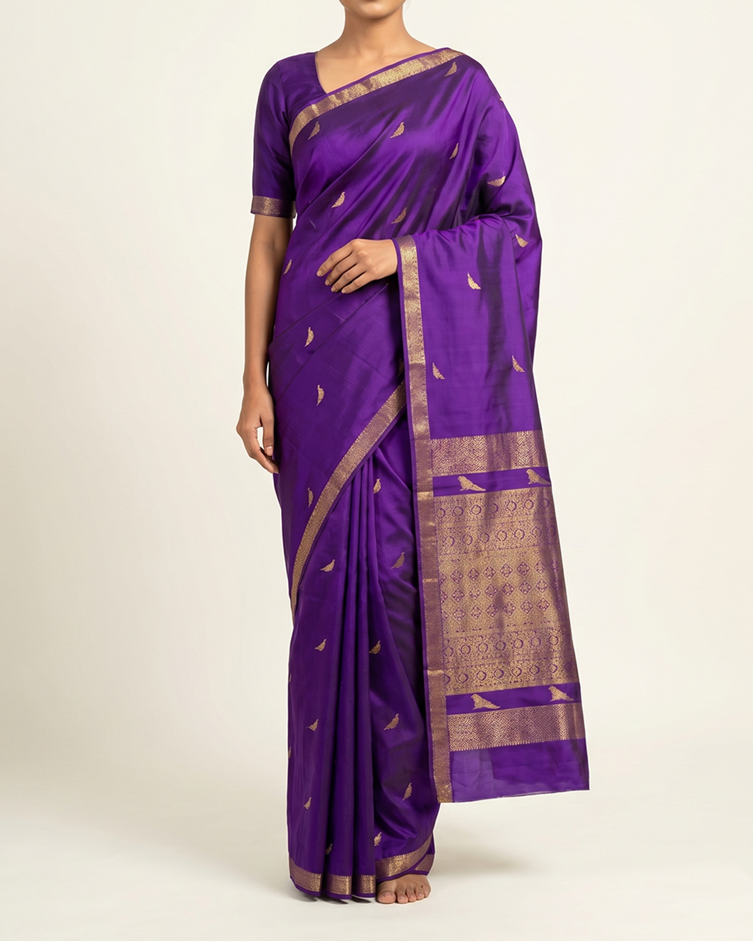 Purple Handwoven Kanjeevaram Silk Saree