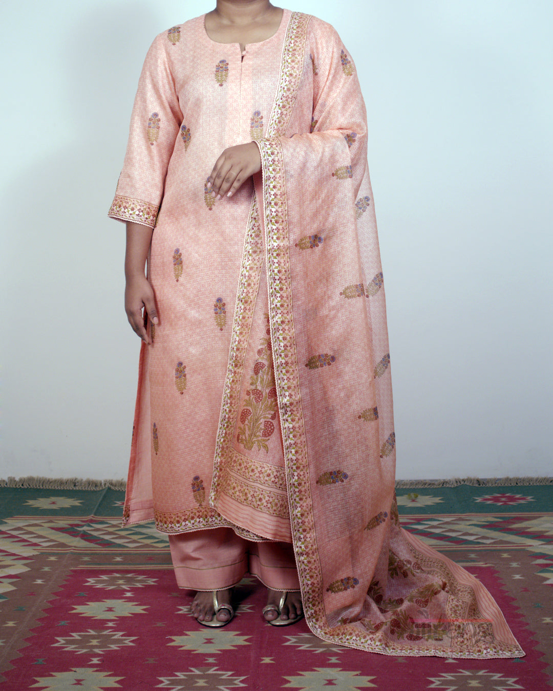 Pink Printed Kurta Set