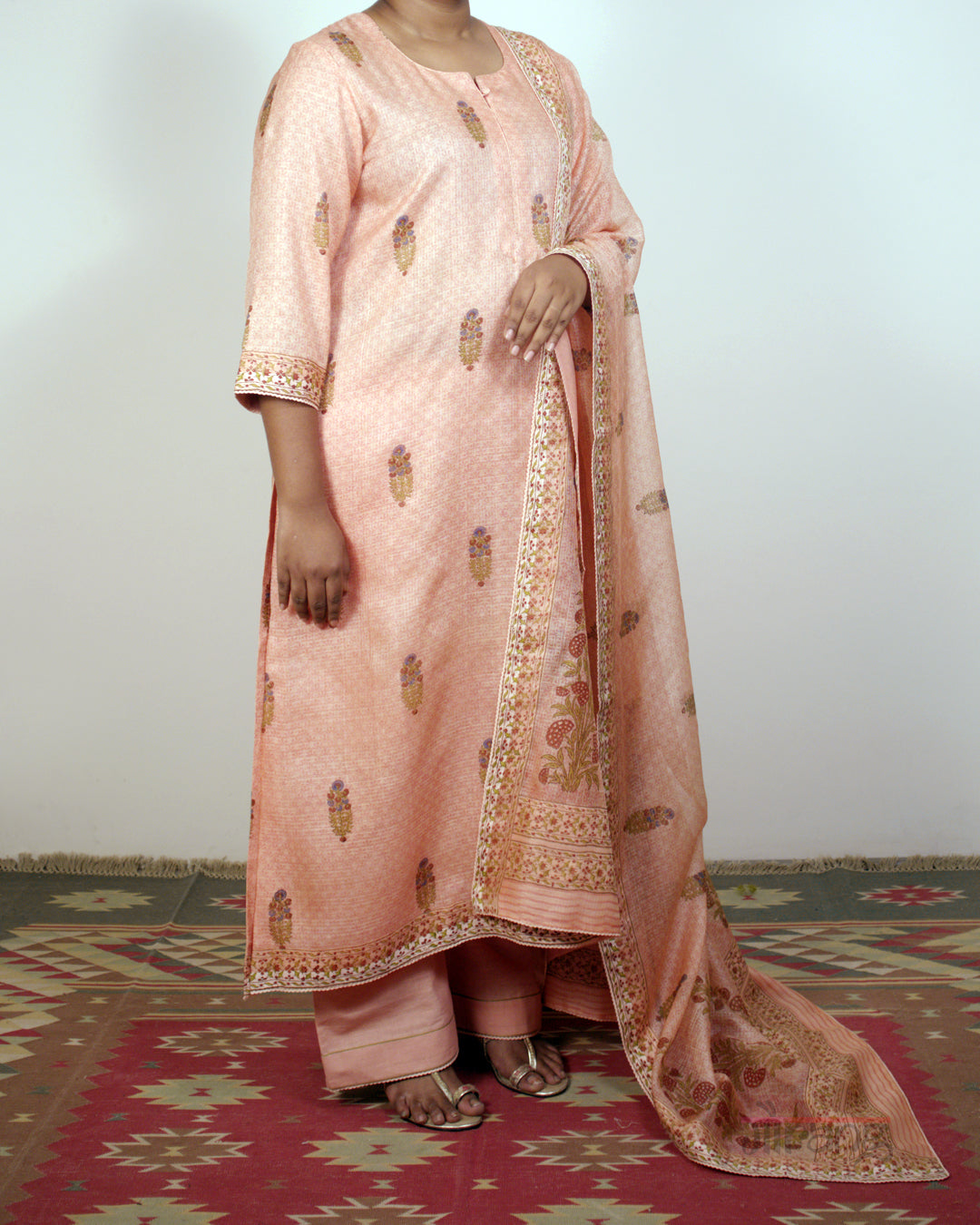 Pink Printed Kurta Set