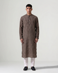 Brown Hand Kantha Embroidered Kurta