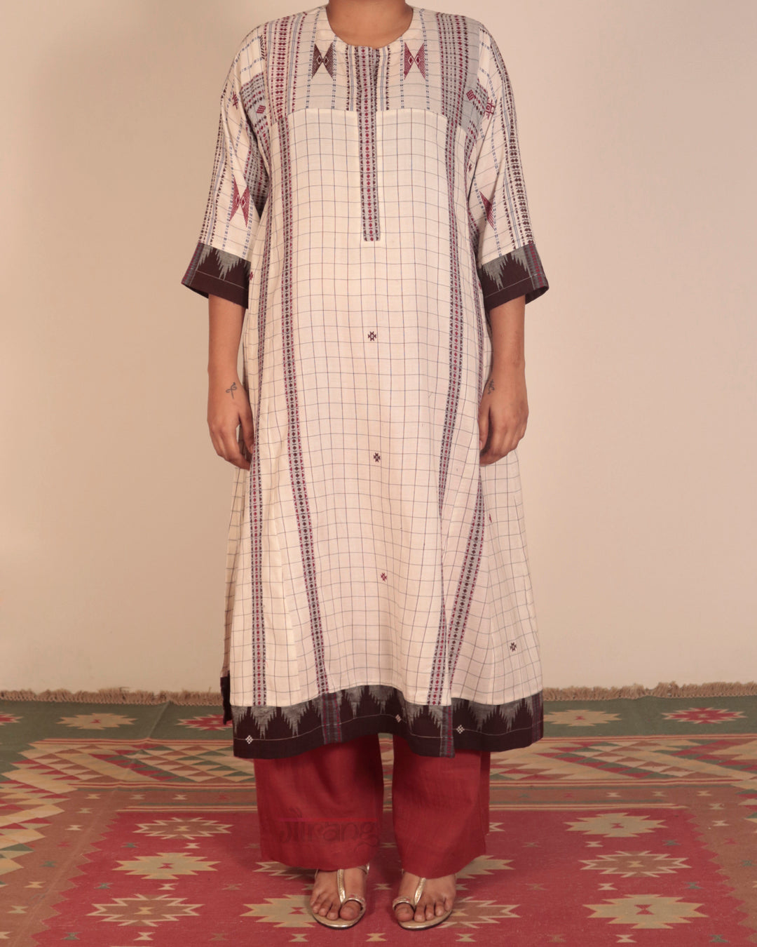 Off White Jamdani Kurta Set