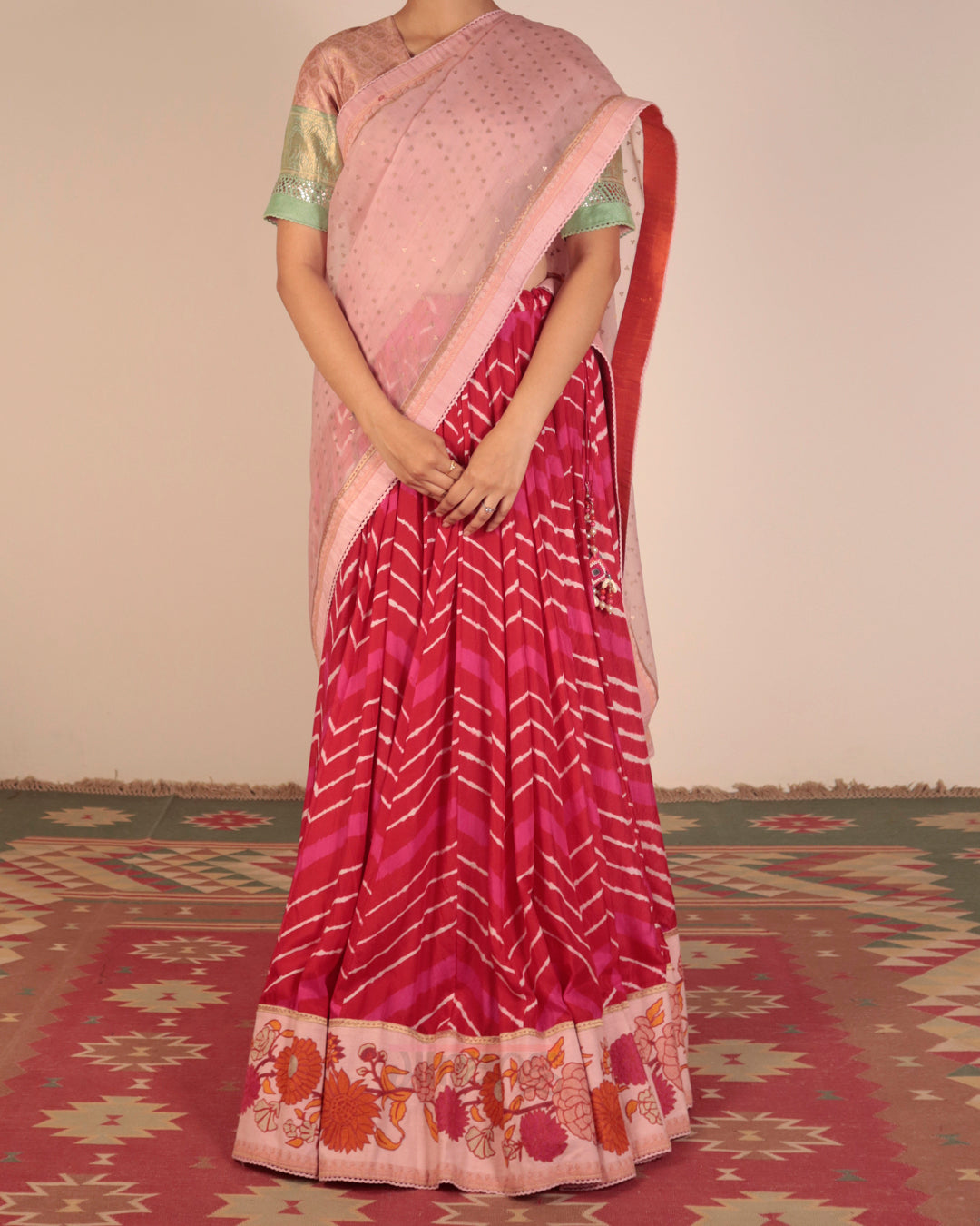 Pink Silk Lehenga