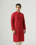 Red Hand Chikankari Embroidered Kurta