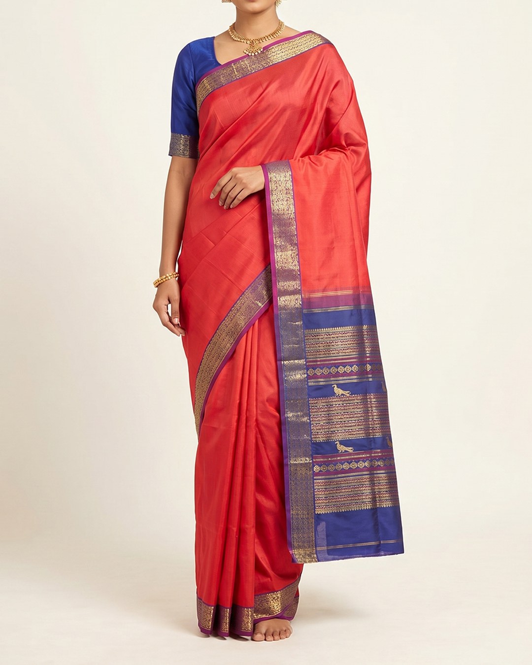 Red Handwoven Kanjeevaram Silk Saree