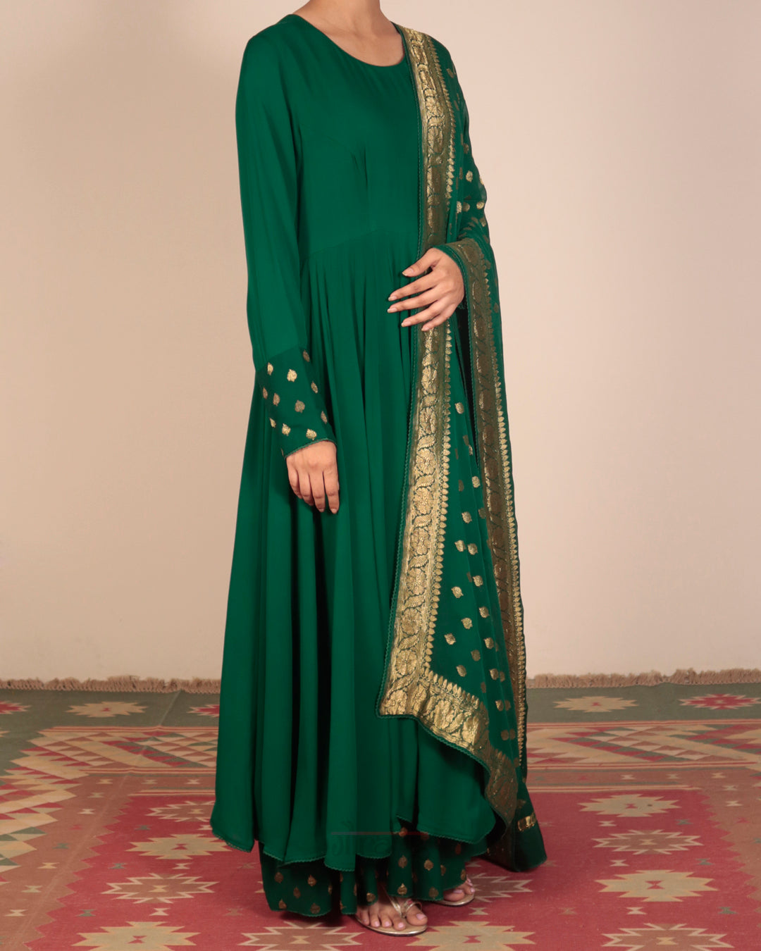 Green Anarkali Set