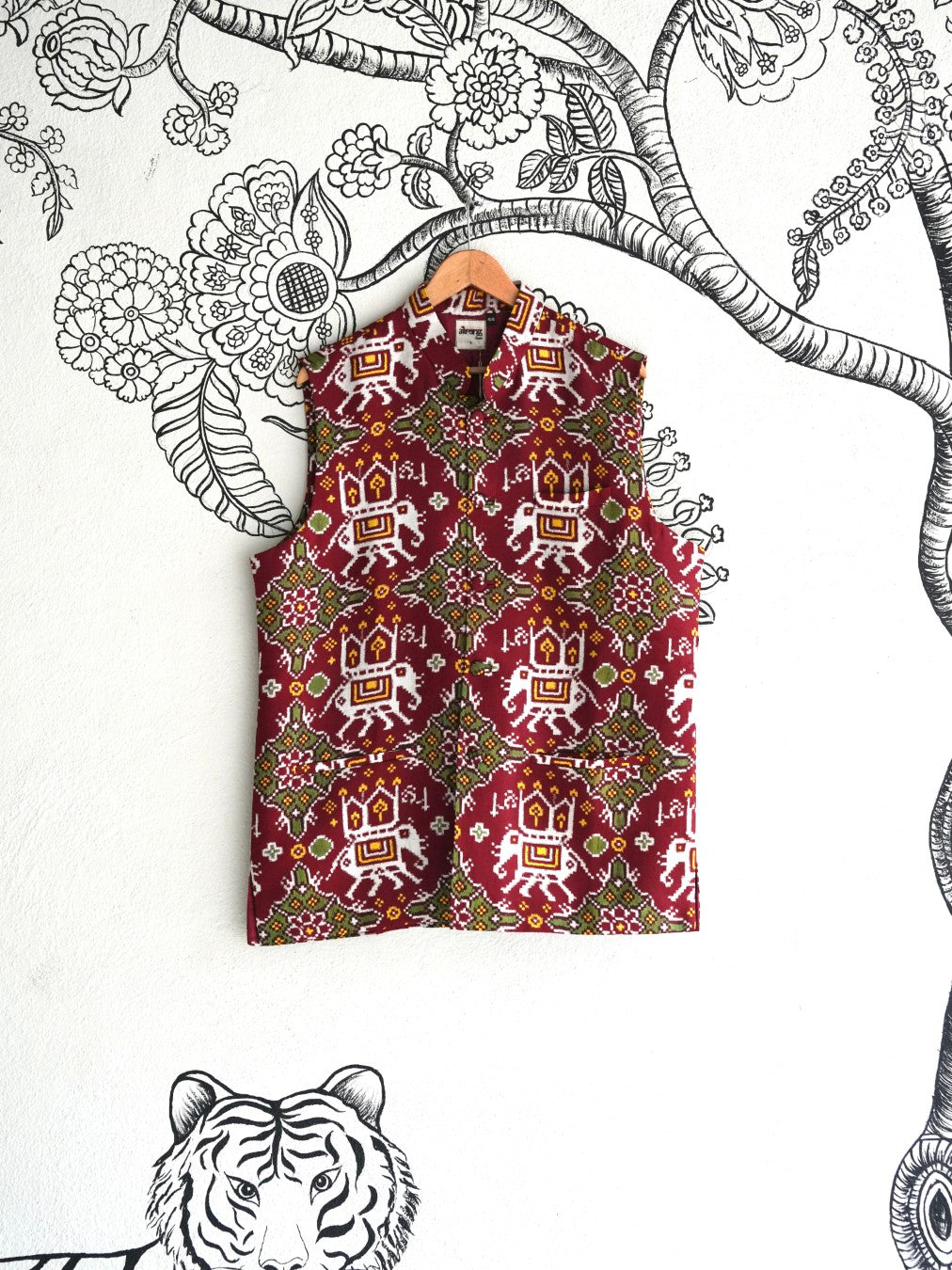 Red Handwoven Patan Patola Bandi