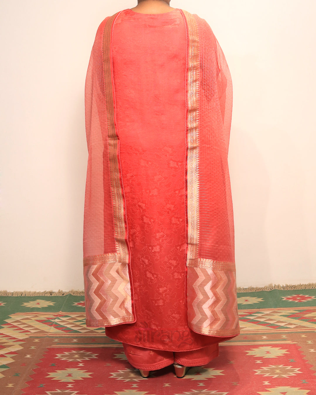 Pink Jamdani Kurta Set