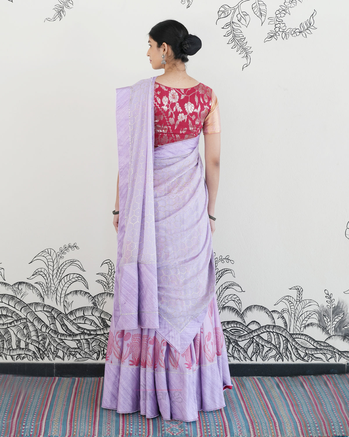 Purple Handwoven Chanderi Silk Lehenga