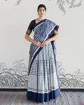 White Handwoven Silk Double Ikat Lehenga
