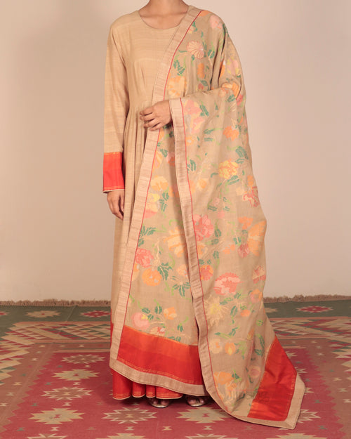 Beige Anarkali Set