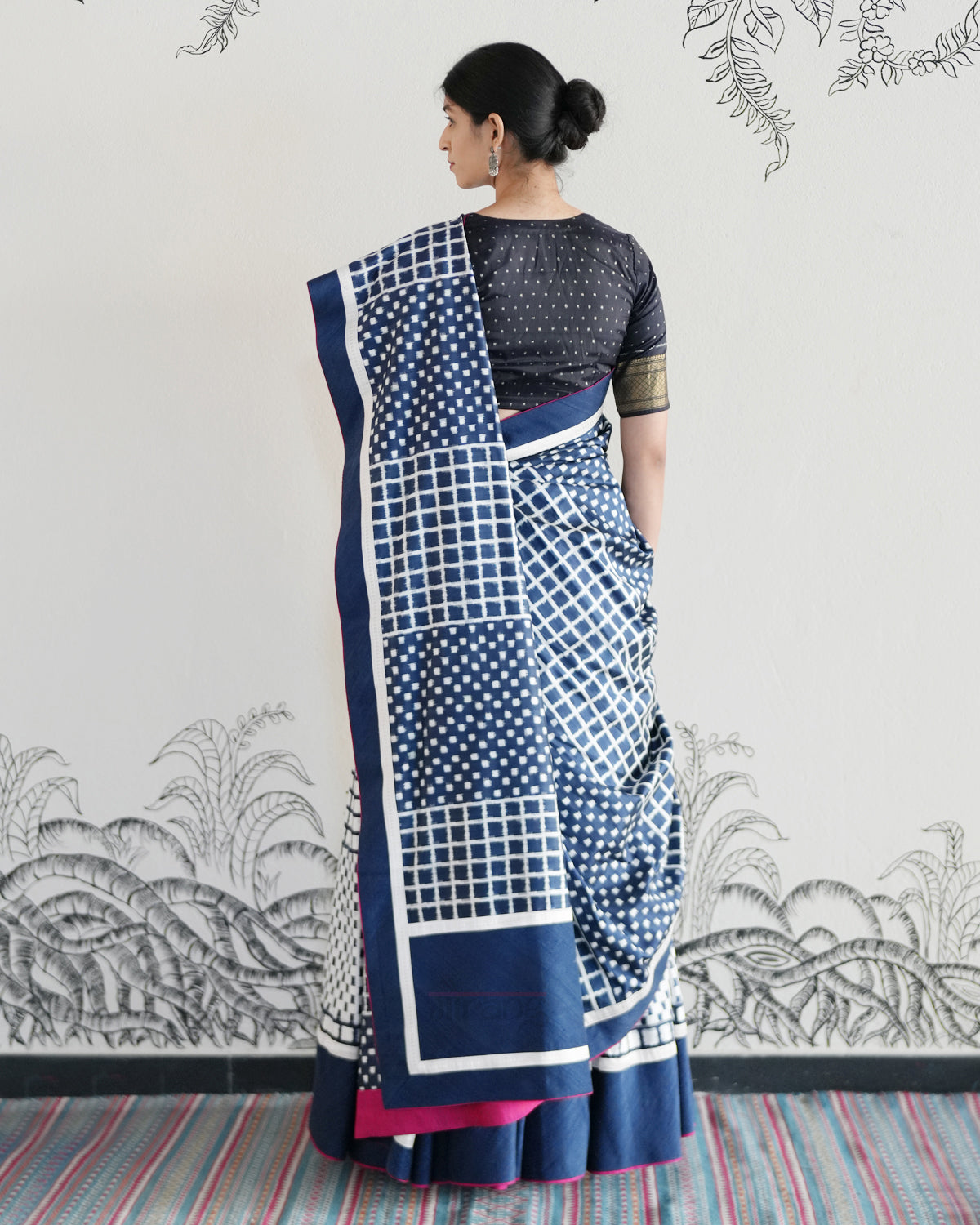 White Handwoven Silk Double Ikat Lehenga
