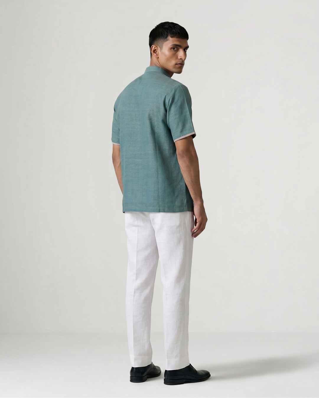 Dark Turquoise Handwoven Khadi Shirt