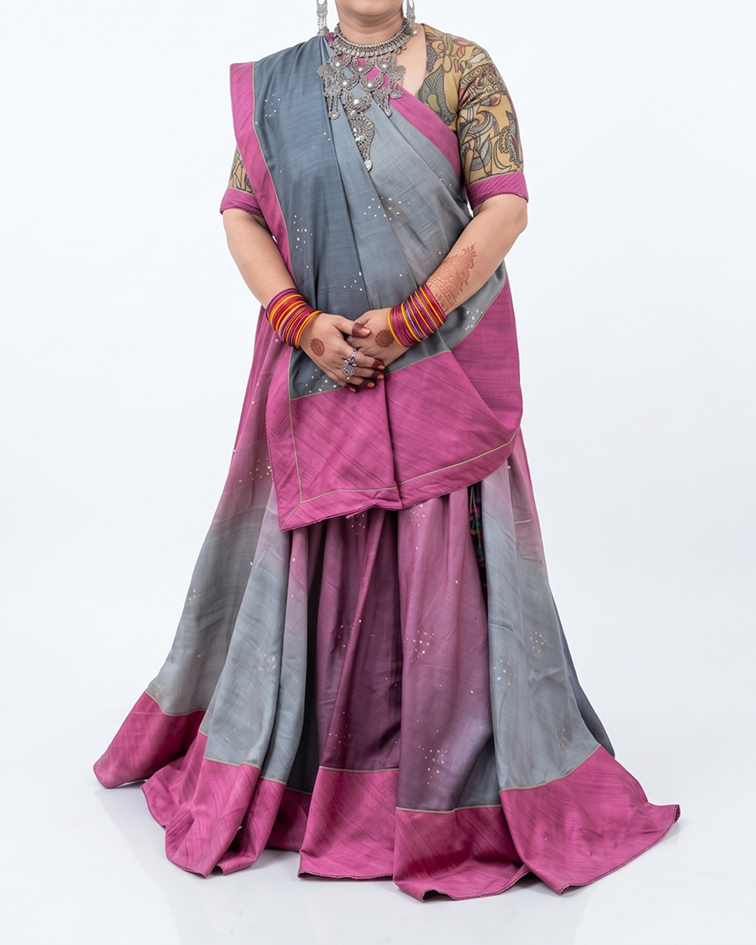 Handwoven Tussar Badla Lehenga