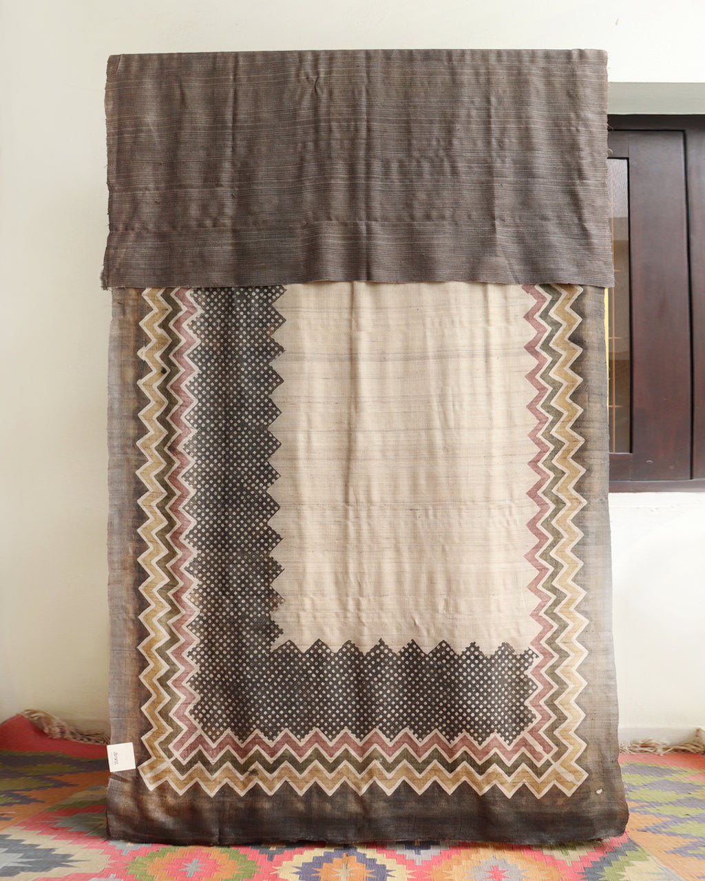 Beige Tussar Saree