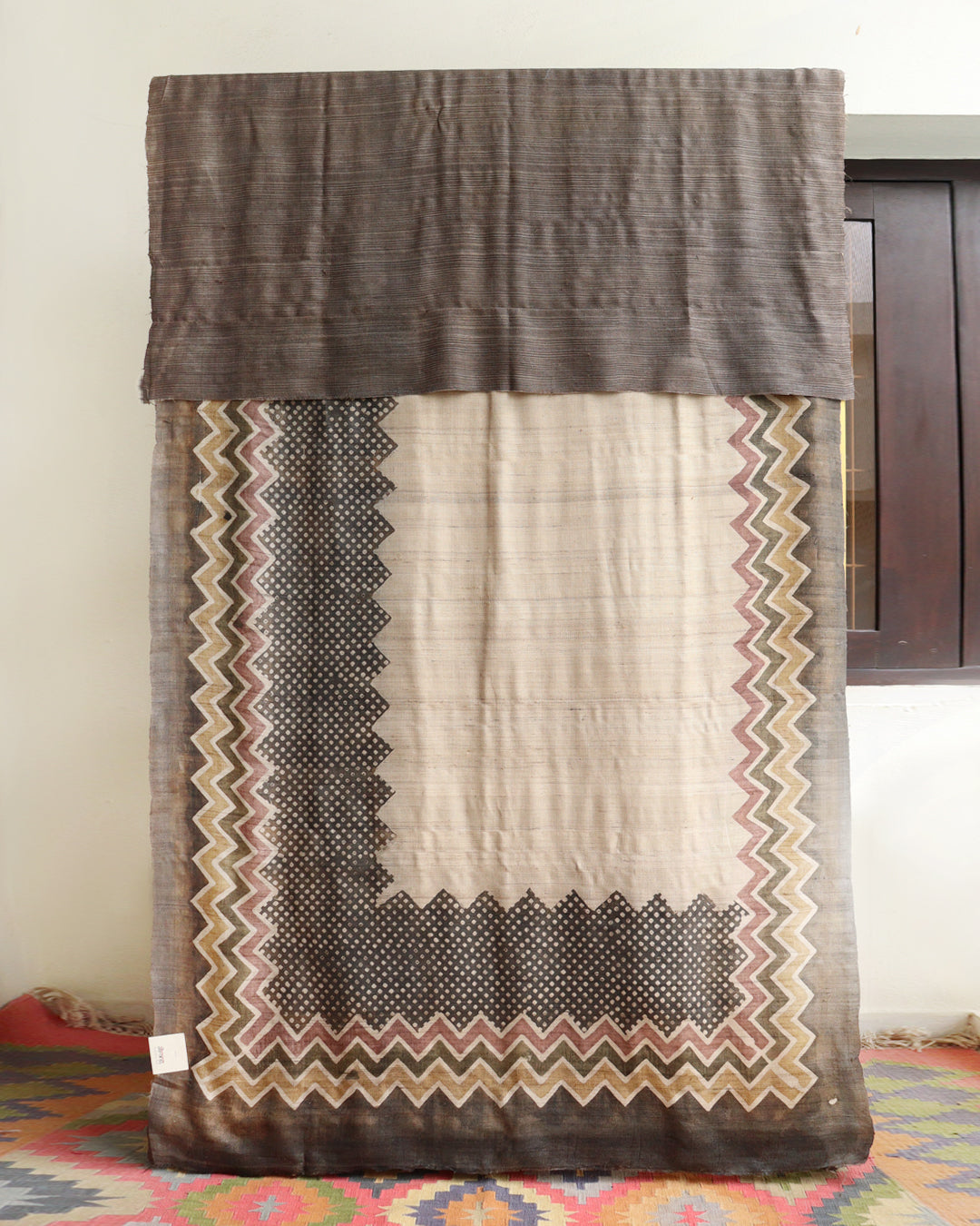 Beige Tussar Saree