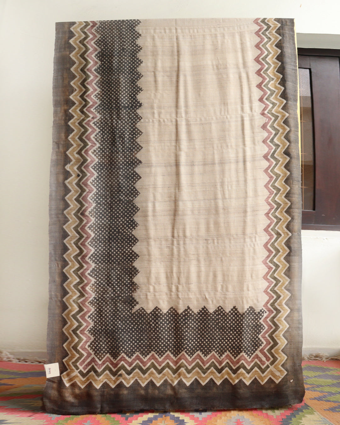 Beige Tussar Saree
