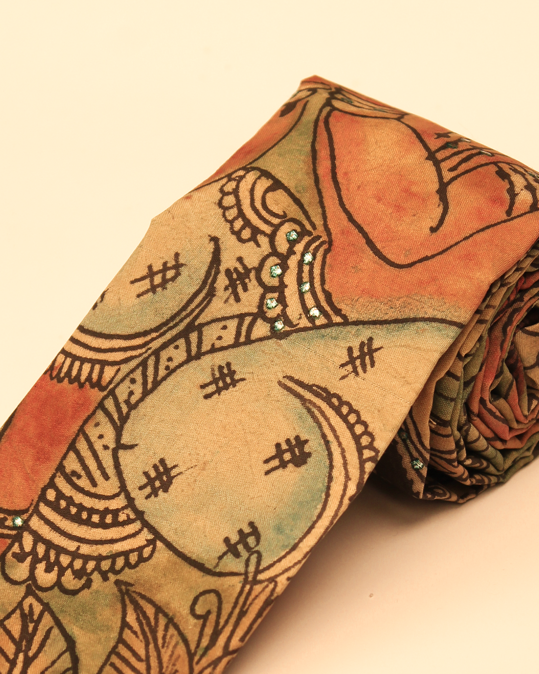 Handpainted Kalamkari Tie