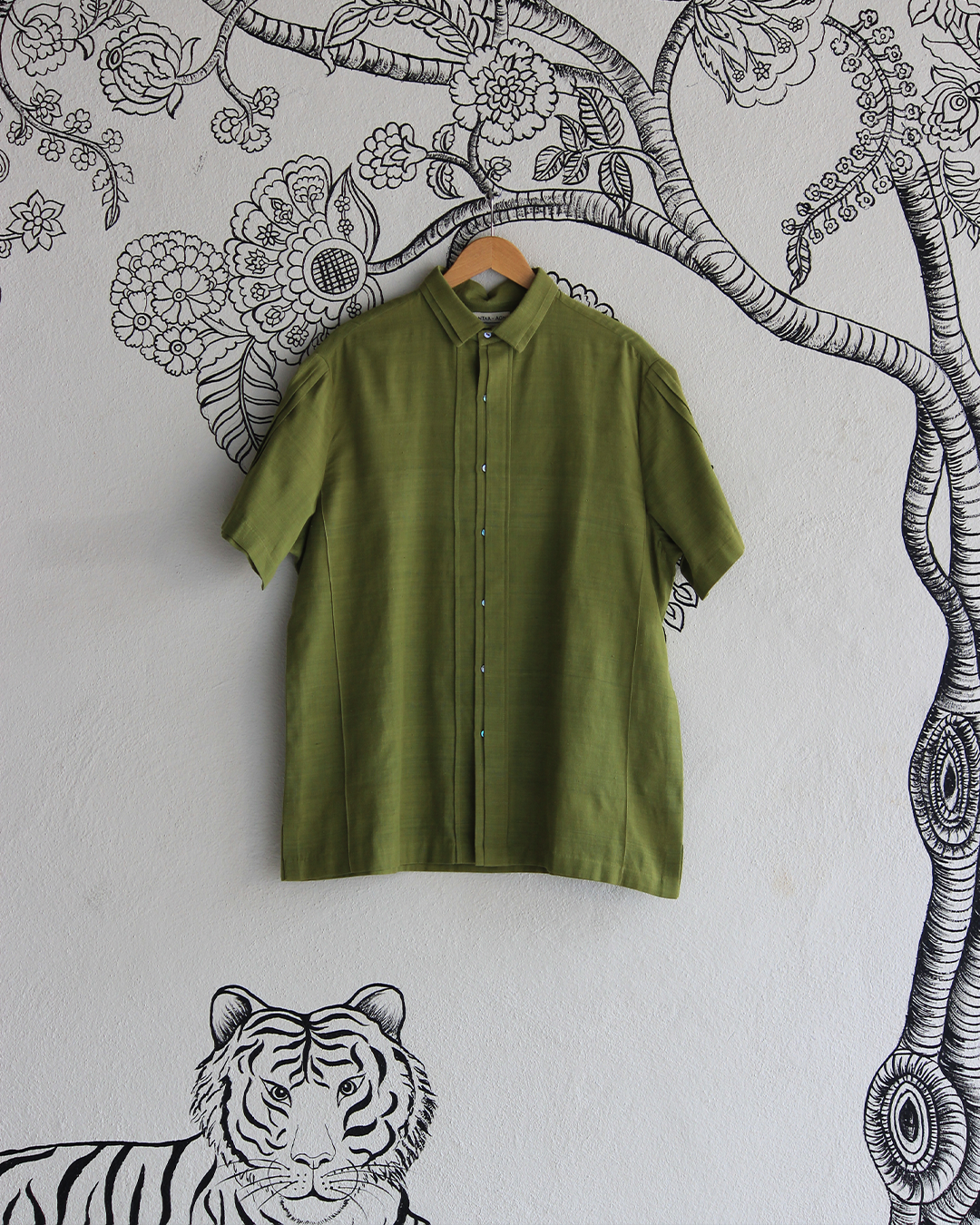Green Handwoven Khadi Shirt