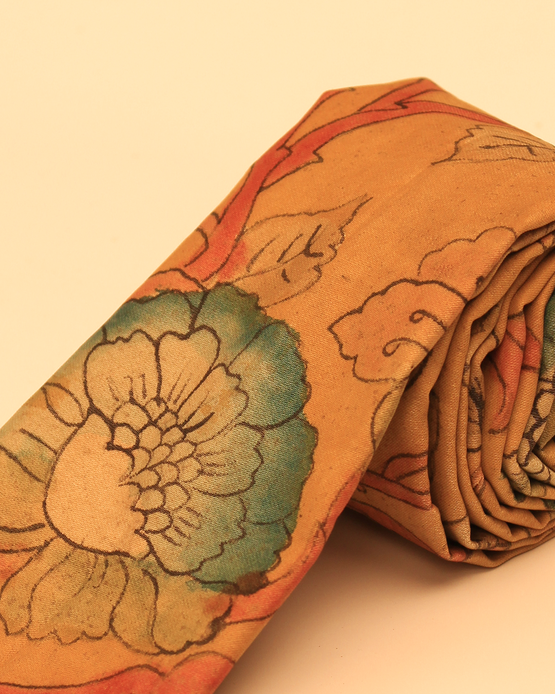 Handpainted Kalamkari Tie