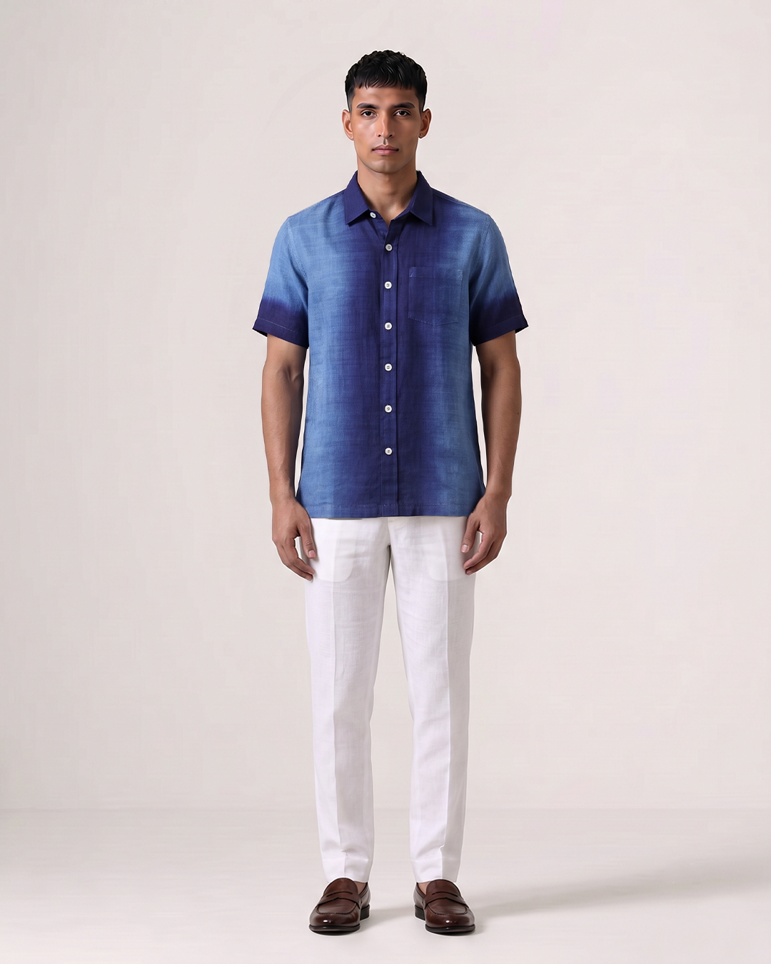 Neel Gagan - Handspun Charkha Khadi Shirt in Natural Indigo