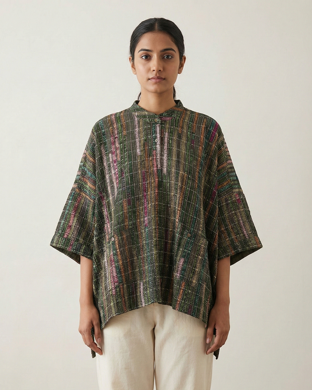 Green Handwoven Kaftan