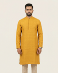 Mustard Handwoven Matka Silk Kurta