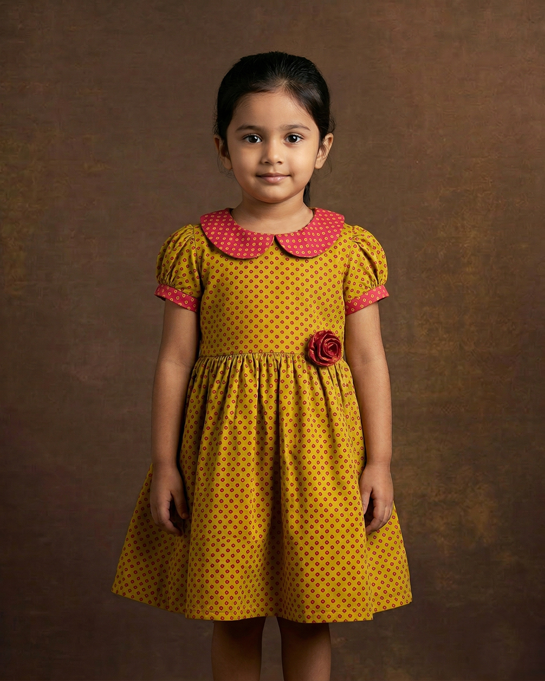 Yellow Bandhani Printed Frock