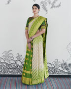 Green Handwoven Banaras Georgette Lehenga