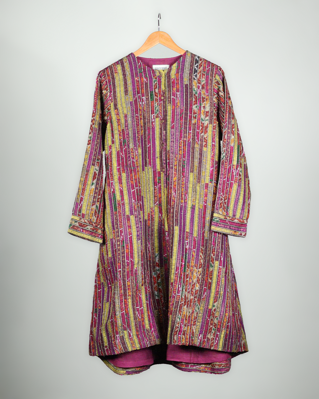 Purple Handwoven Kurta Set