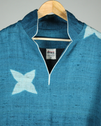 Teal Handwoven Muga Silk Short Kurta