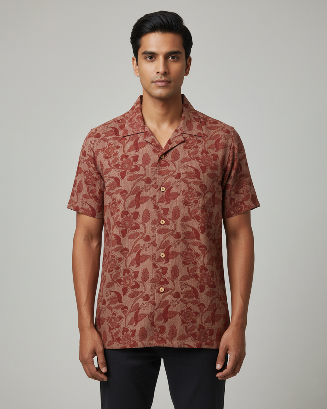 Pink Handwoven Kalamkari Khadi Shirt