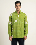 Green Handwoven Muga Silk Short Kurta