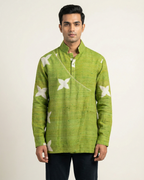 Green Handwoven Muga Silk Short Kurta