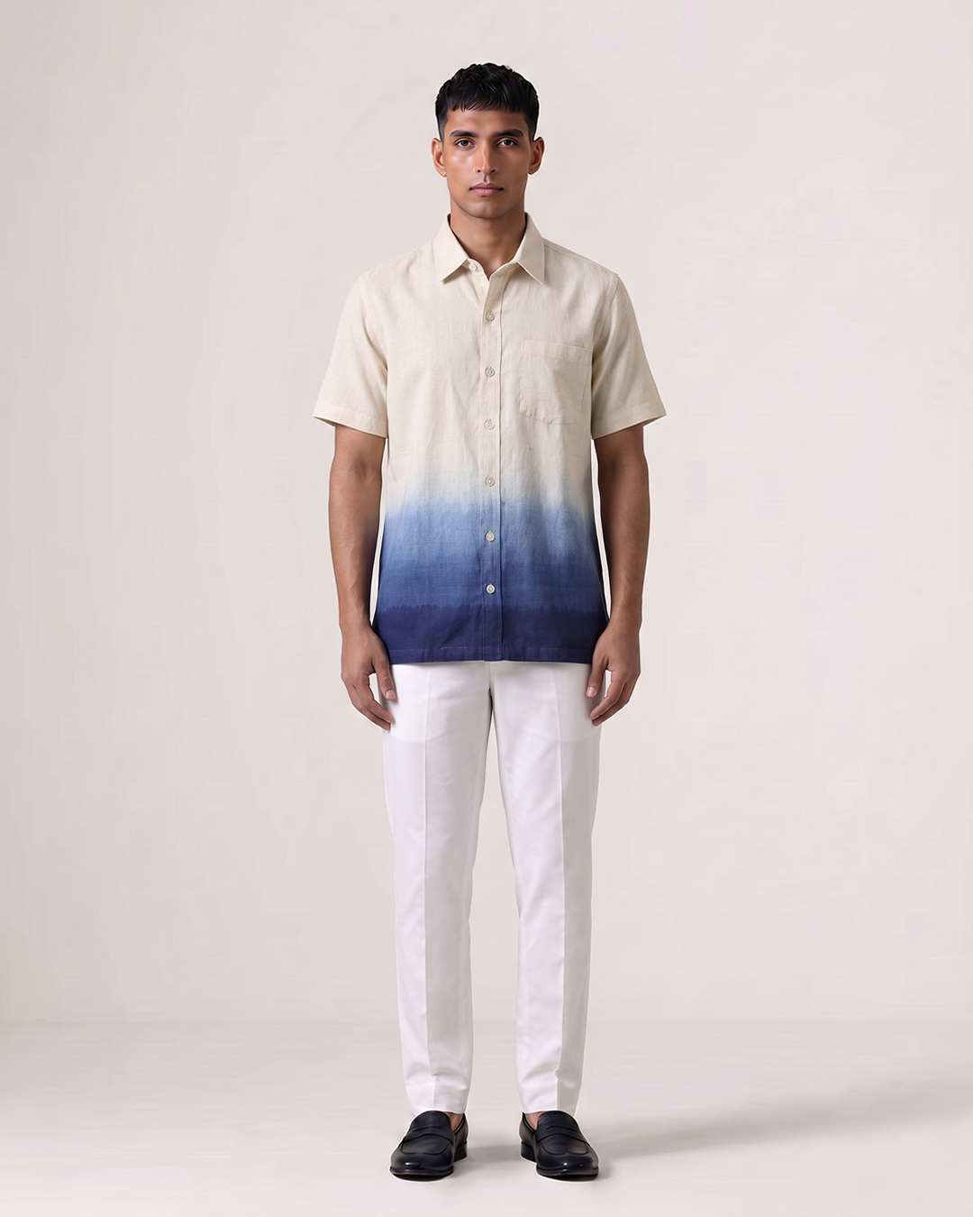 Neel Kshitij - Handspun Charkha Khadi Shirt in Natural Indigo