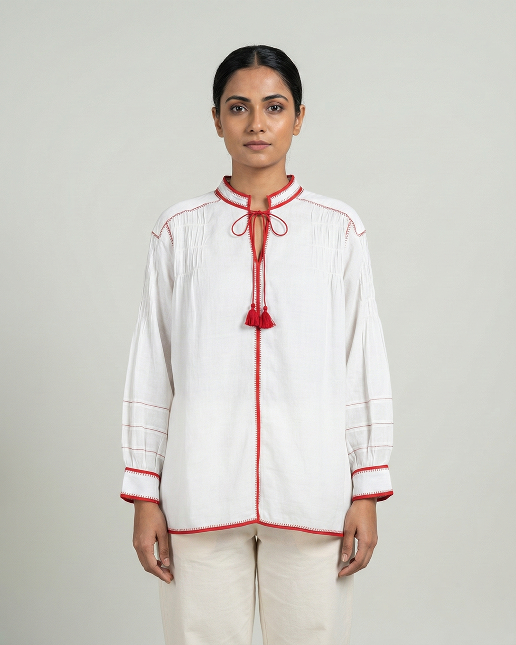 White Handwoven Cotton Shirt