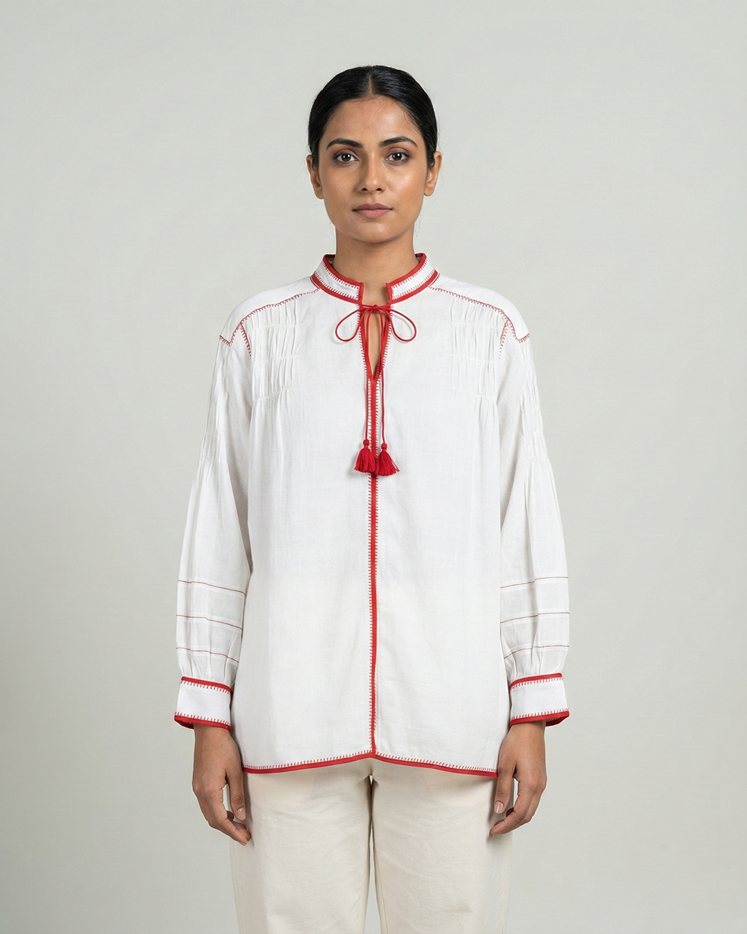 White Handwoven Cotton Shirt