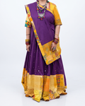 Handwoven Khadi Mirror Work Lehenga